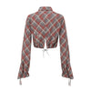 OUDE WAAG 25 Early Autumn Plaid Short Shirt OW-OW-25PF-ST01C1BU062-LHGW (BU062 Blue and Red Plaid)